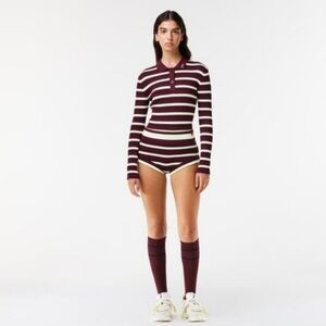 Lacoste x Venus Williams Striped Lounge Shorts Preppy Y2K Sporty Chic Size 6/38